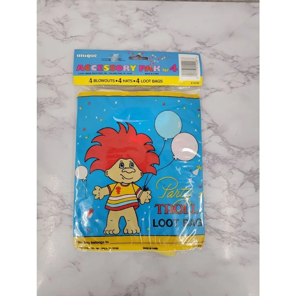 Vintage 90s Troll Birthday Party Favors Set